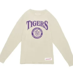 Apparel Mitchell & Ness T-Shirts & Tops-Arched Logo Lockup Slub Ls Tee Louisiana State University