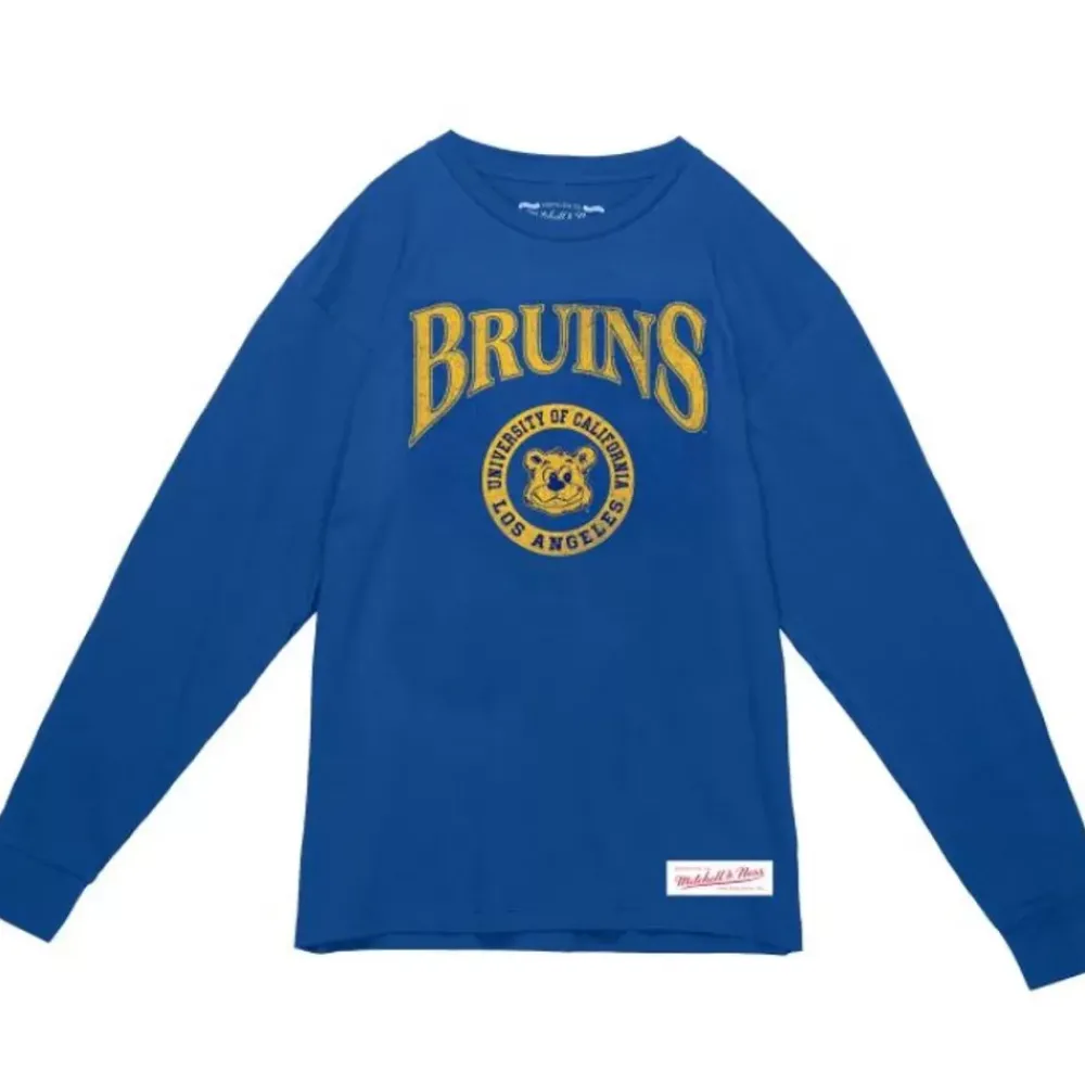 Apparel Mitchell & Ness T-Shirts & Tops-Arched Logo Lockup Slub Ls Tee Ucla