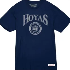 Apparel Mitchell & Ness T-Shirts & Tops-Arched Logo Lockup Slub Tee Georgetown University