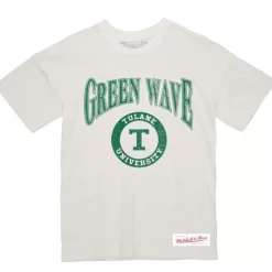 Apparel Mitchell & Ness T-Shirts & Tops-Arched Logo Lockup Slub Tee Tulane University