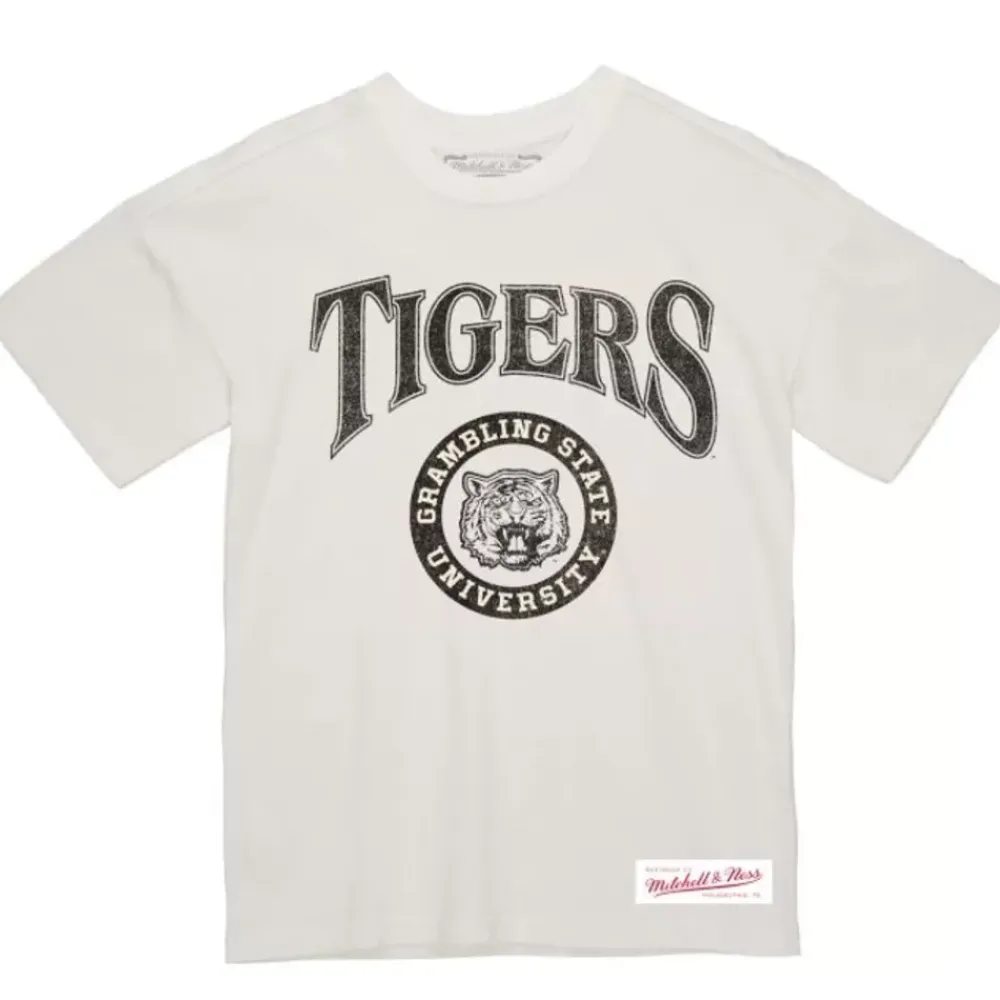 Apparel Mitchell & Ness T-Shirts & Tops-Arched Logo Lockup Slub Tee Grambling State University