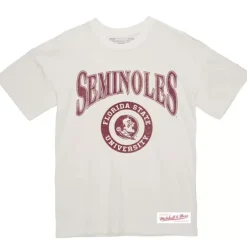 Apparel Mitchell & Ness T-Shirts & Tops-Arched Logo Lockup Slub Tee Florida State University