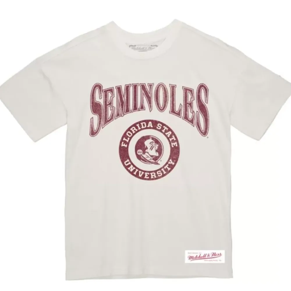 Apparel Mitchell & Ness T-Shirts & Tops-Arched Logo Lockup Slub Tee Florida State University