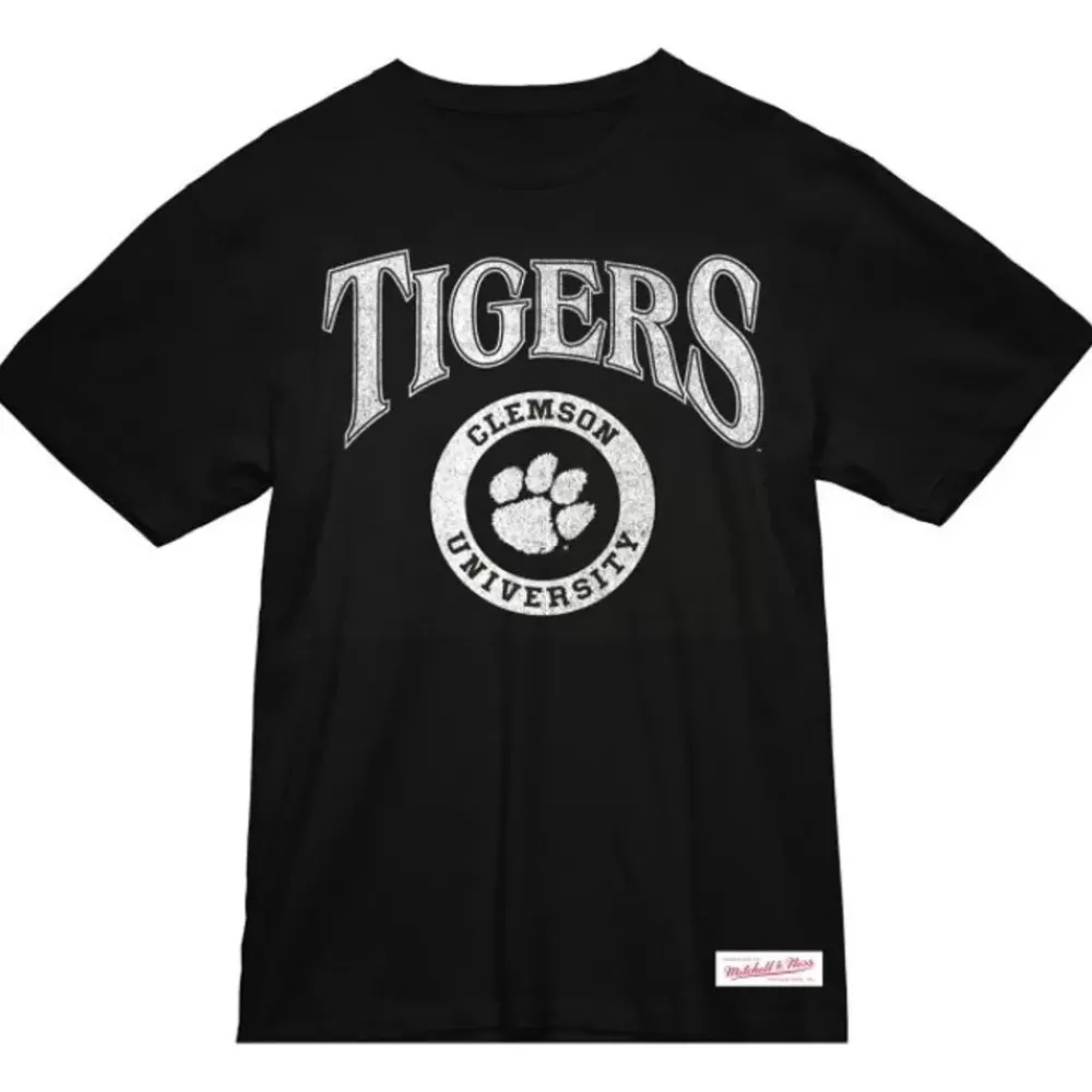 Apparel Mitchell & Ness T-Shirts & Tops-Arched Logo Lockup Slub Tee Clemson University