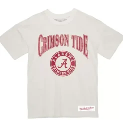 Apparel Mitchell & Ness T-Shirts & Tops-Arched Logo Lockup Slub Tee University Of Alabama