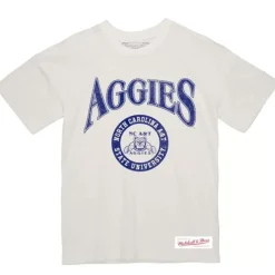 Apparel Mitchell & Ness T-Shirts & Tops-Arched Logo Lockup Slub Tee North Carolina A&T University