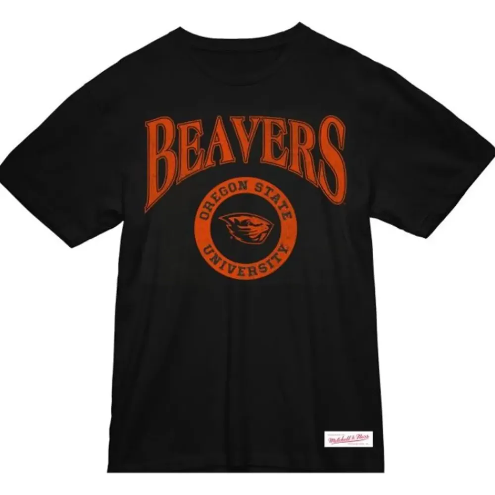 Apparel Mitchell & Ness T-Shirts & Tops-Arched Logo Lockup Slub Tee Oregon State University