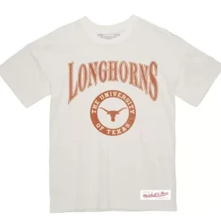 Apparel Mitchell & Ness T-Shirts & Tops-Arched Logo Lockup Slub Tee University Of Texas At Austin