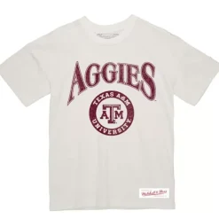 Apparel Mitchell & Ness T-Shirts & Tops-Arched Logo Lockup Slub Tee Texas A&M University