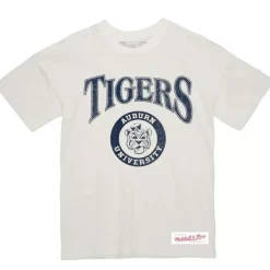 Apparel Mitchell & Ness T-Shirts & Tops-Arched Logo Lockup Slub Tee Auburn University