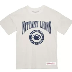 Apparel Mitchell & Ness T-Shirts & Tops-Arched Logo Lockup Slub Tee Penn State University