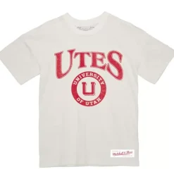 Apparel Mitchell & Ness T-Shirts & Tops-Arched Logo Lockup Slub Tee University Of Utah
