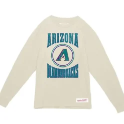 Apparel Mitchell & Ness T-Shirts & Tops-Arched Logo Slub Ls Tee Arizona Diamondbacks
