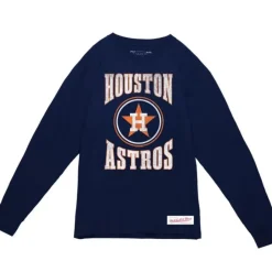 Apparel Mitchell & Ness T-Shirts & Tops-Arched Logo Slub Ls Tee Houston Astros
