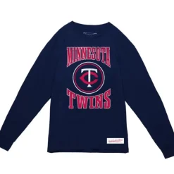 Apparel Mitchell & Ness T-Shirts & Tops-Arched Logo Slub Ls Tee Minnesota Twins