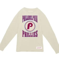 Apparel Mitchell & Ness T-Shirts & Tops-Arched Logo Slub Ls Tee Philadelphia Phillies