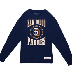 Apparel Mitchell & Ness T-Shirts & Tops-Arched Logo Slub Ls Tee San Diego Padres