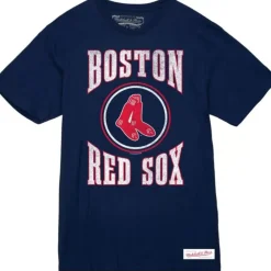 Apparel Mitchell & Ness T-Shirts & Tops-Arched Logo Slub Tee Boston Red Sox