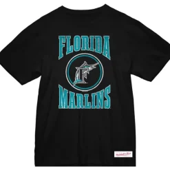 Apparel Mitchell & Ness T-Shirts & Tops-Arched Logo Slub Tee Florida Marlins