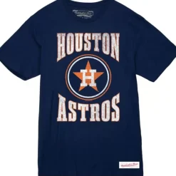 Apparel Mitchell & Ness T-Shirts & Tops-Arched Logo Slub Tee Houston Astros