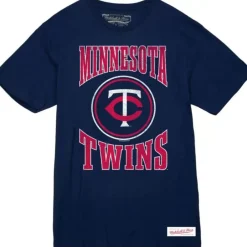 Apparel Mitchell & Ness T-Shirts & Tops-Arched Logo Slub Tee Minnesota Twins
