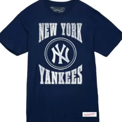 Apparel Mitchell & Ness T-Shirts & Tops-Arched Logo Slub Tee New York Yankees