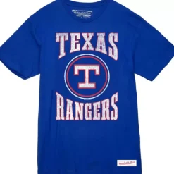 Apparel Mitchell & Ness T-Shirts & Tops-Arched Logo Slub Tee Texas Rangers