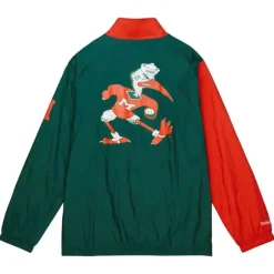 Apparel Mitchell & Ness Jackets & Outerwear-Arched Retro Lined Windbreaker University Of Miami