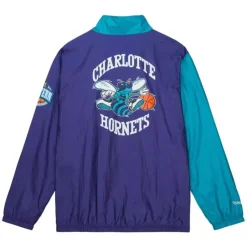 Apparel Mitchell & Ness Jackets & Outerwear-Arched Retro Lined Windbreaker Charlotte Hornets