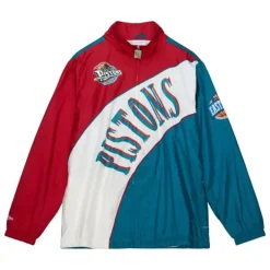 Apparel Mitchell & Ness Jackets & Outerwear-Arched Retro Lined Windbreaker Detroit Pistons