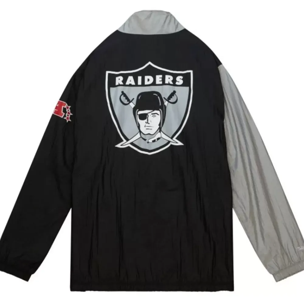 Apparel Mitchell & Ness Jackets & Outerwear-Arched Retro Lined Windbreaker Oakland Raiders