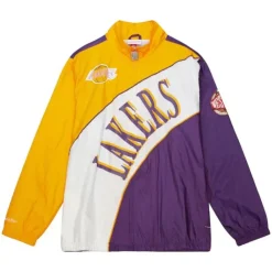 Apparel Mitchell & Ness Jackets & Outerwear-Arched Retro Lined Windbreaker Los Angeles Lakers