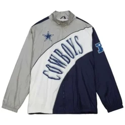 Apparel Mitchell & Ness Jackets & Outerwear-Arched Retro Lined Windbreaker Dallas Cowboys