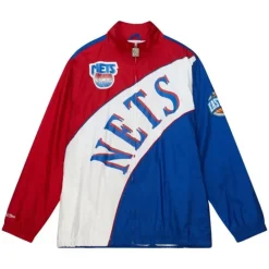 Apparel Mitchell & Ness Jackets & Outerwear-Arched Retro Lined Windbreaker New Jersey Nets