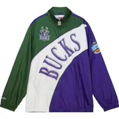 Apparel Mitchell & Ness Jackets & Outerwear-Arched Retro Lined Windbreaker Milwaukee Bucks