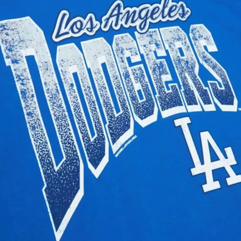 Apparel Mitchell & Ness T-Shirts & Tops-Arched Vintage Logo Tee Los Angeles Dodgers
