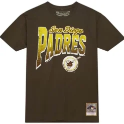 Apparel Mitchell & Ness T-Shirts & Tops-Arched Vintage Logo Tee San Diego Padres
