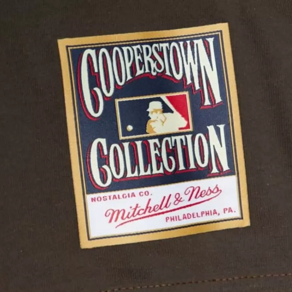 Apparel Mitchell & Ness T-Shirts & Tops-Arched Vintage Logo Tee San Diego Padres