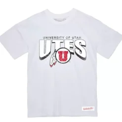 Apparel Mitchell & Ness T-Shirts & Tops-Arched Wordmark Tee University Of Utah