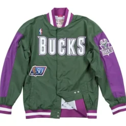 Apparel Mitchell & Ness Jackets & Outerwear-Authentic Warm Up Jacket Milwaukee Bucks 1996-97