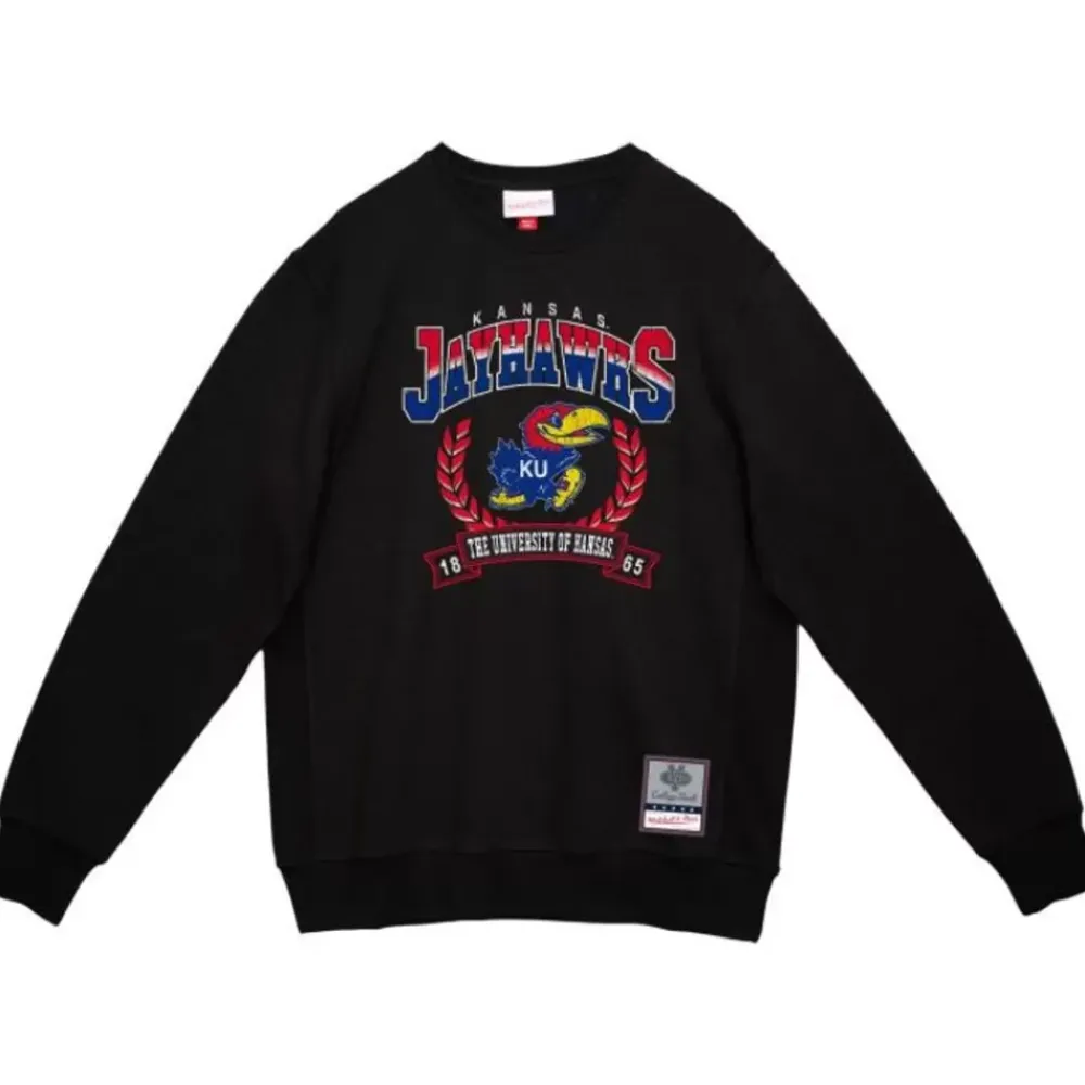 Apparel Mitchell & Ness Hoodies & Sweatshirts-Baseline Crew University Of Kansas