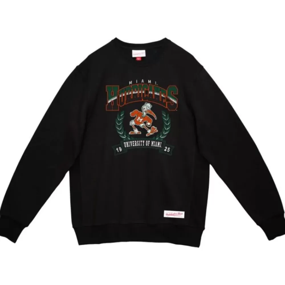 Apparel Mitchell & Ness Hoodies & Sweatshirts-Baseline Crew University Of Miami