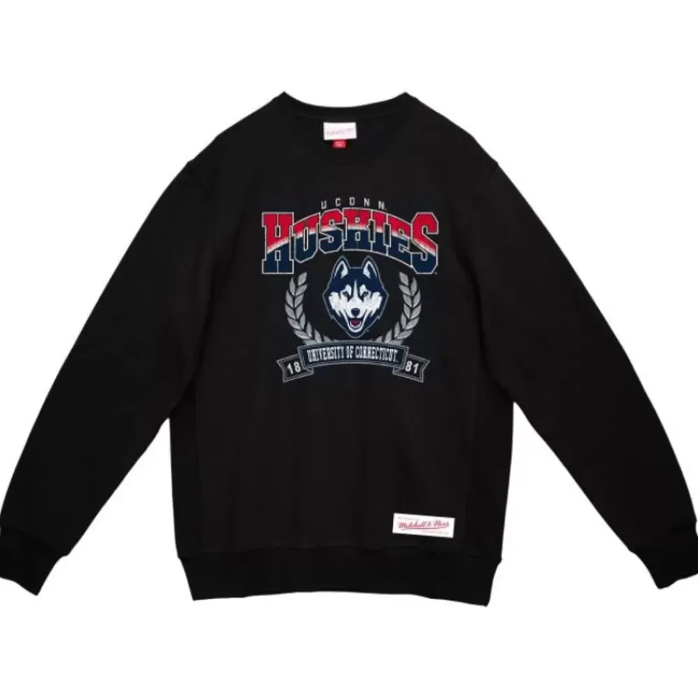 Apparel Mitchell & Ness Hoodies & Sweatshirts-Baseline Crew University Of Connecticut
