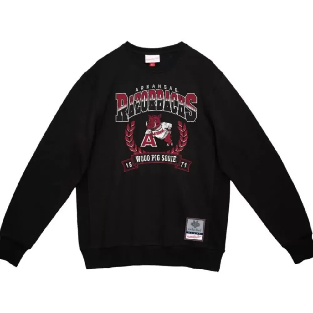 Apparel Mitchell & Ness Hoodies & Sweatshirts-Baseline Crew University Of Arkansas
