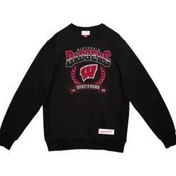 Apparel Mitchell & Ness Hoodies & Sweatshirts-Baseline Crew University Of Wisconsin - Madison