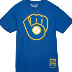 Apparel Mitchell & Ness T-Shirts & Tops-Basic Logo 2 Tee Milwaukee Brewers