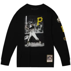 Apparel Mitchell & Ness T-Shirts & Tops-Batter Up Ls Tee Pittsburgh Pirates Roberto Clemente