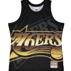 Apparel Mitchell & Ness T-Shirts & Tops-Big Face 4.0 Fashion Tank Philadelphia 76Ers