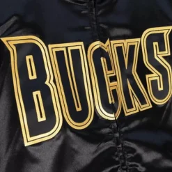 Apparel Mitchell & Ness Jackets & Outerwear-Big Face 4.0 Satin Jacket Milwaukee Bucks