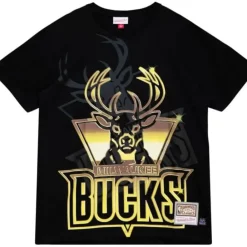 Apparel Mitchell & Ness T-Shirts & Tops-Big Face 4.0 Ss Tee Milwaukee Bucks